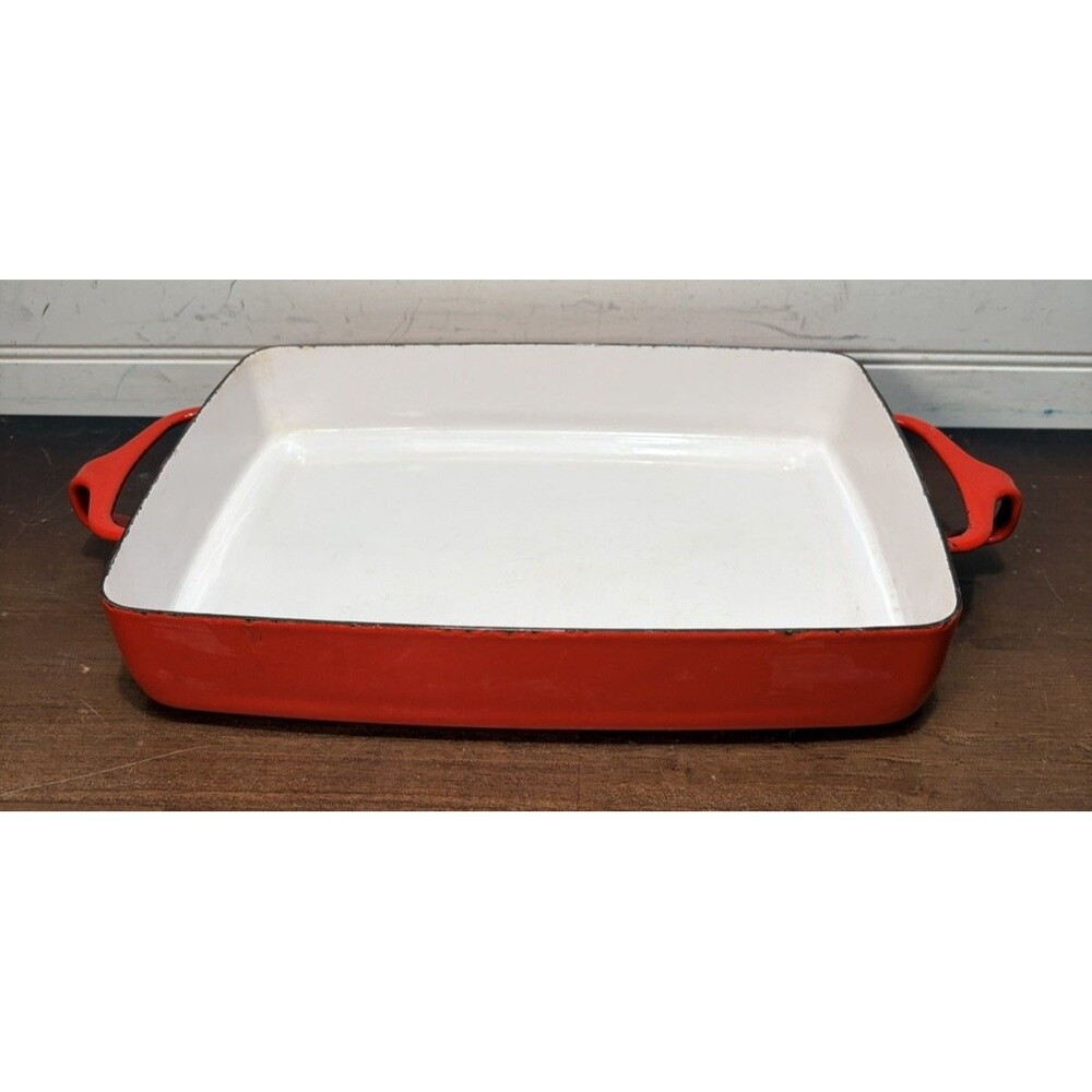 Vtg DANSK Kobenstyle FRANCE Red Enamel Large Baking Pan Casserole Dish 10.75"